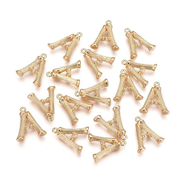 

PandaHall Brass Pendants, Long-Lasting Plated, Real 18K Gold Plated, Nickel Free, Letter, Letter.A, 18.5x16x4mm, Hole: 1.2mm Brass Letter
