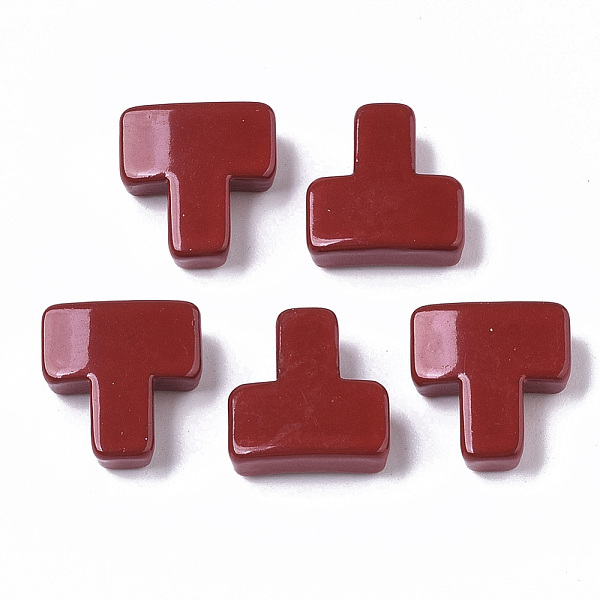 

PandaHall Spray Painted Alloy Multi-Strand Links, Cadmium Free & Lead Free, For Tile Elastic Bracelets Making, T Shape, Dark Red...