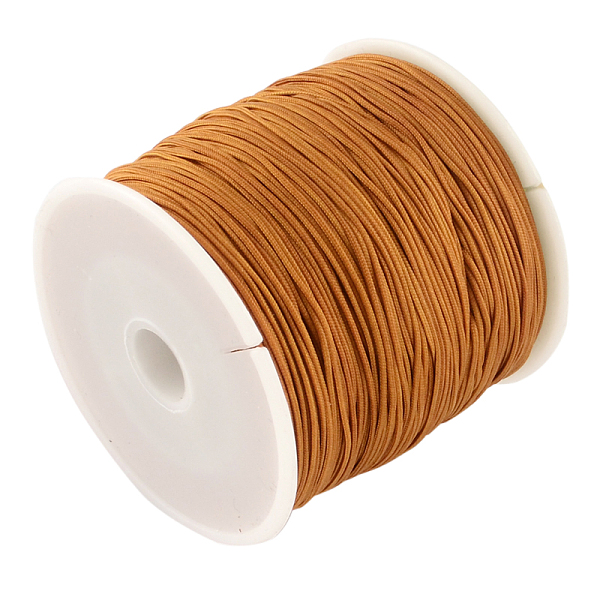 

PandaHall Braided Nylon Thread, Chinese Knotting Cord Beading Cord for Beading Jewelry Making, Chocolate, 0.8mm, about 100yards/roll Nylon..., Brown