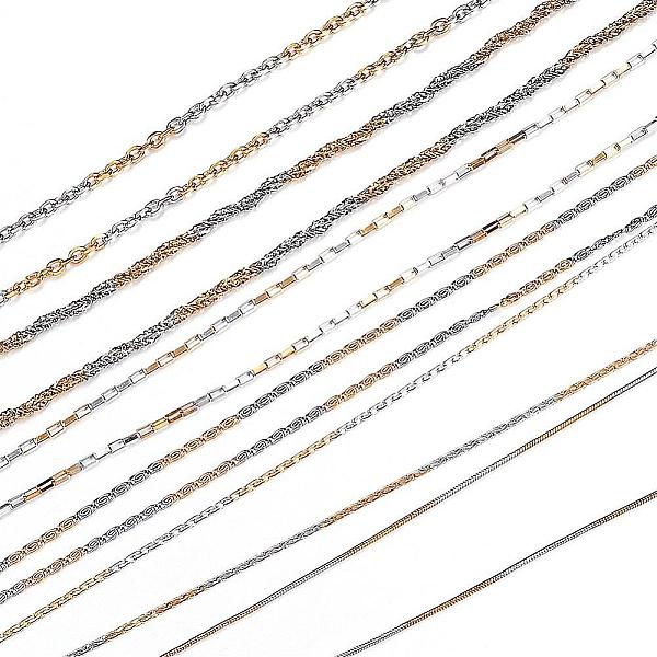

PandaHall 304 Stainless Steel Chain Necklaces, with Lobster Claw Clasps, Golden & Stainless Steel Color, 17.7 inch~20.4 inch(45~52cm)...