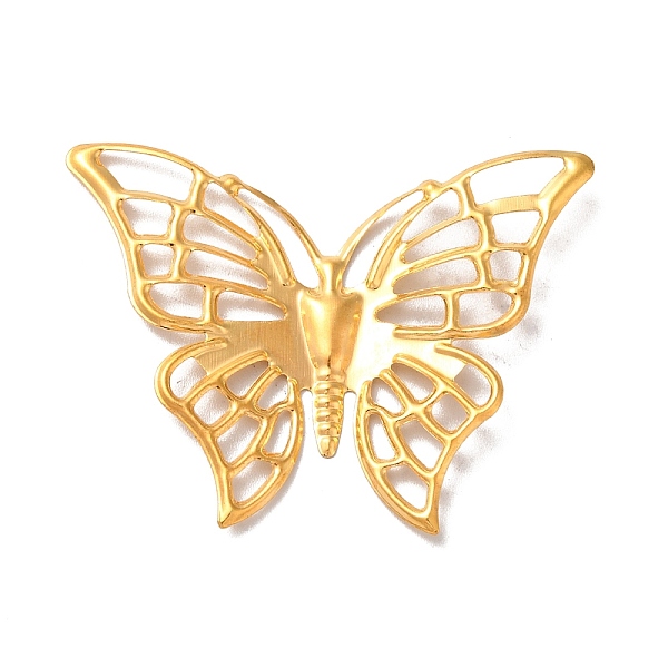 

PandaHall Iron Filigree Joiners, Etched Metal Embellishments, Butterfly, Golden, 34x45.5x1.5mm Iron Butterfly