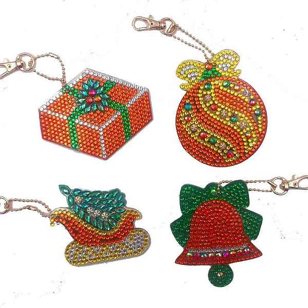 

PandaHall Christmas Theme DIY Diamond Painting Keychain Kit, Including Acrylic Board, Keychain Clasp, Bead Chain, Resin Rhinestones Bag...