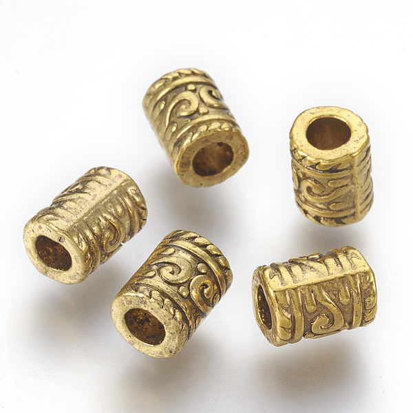 

PandaHall Tibetan Style Alloy Beads, Column, Antique Golden, Lead Free & Cadmium Free & Nickel Free, 9x7mm, Hole: 3.5mm Alloy Column