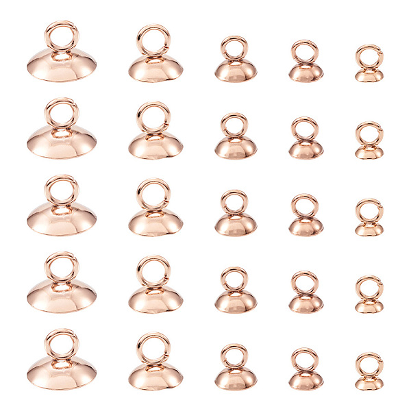 

PandaHall Craftdady 50Pcs 5 Style 304 Stainless Steel Bead Cap Pendant Bails, for Globe Glass Bubble Cover Pendants, Rose Gold, 10pcs/style...