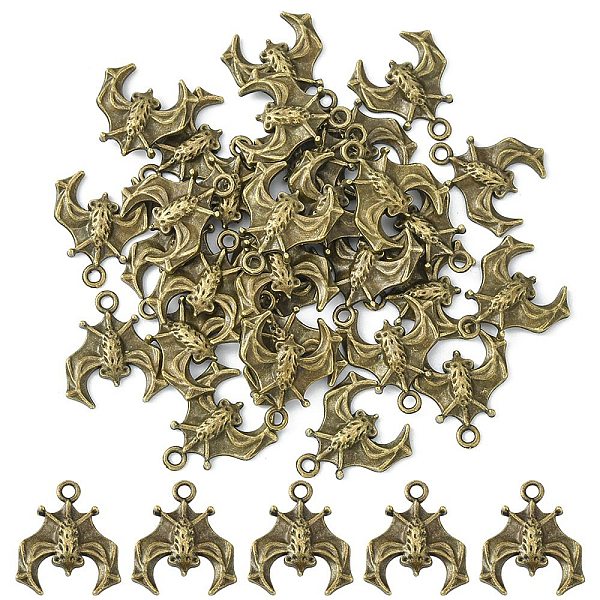 

PandaHall Tibetan Style Alloy Pendants, Lead Free & Cadmium Free, Bat, Antique Bronze, 19.5x17x2.5mm, Hole: 1.8mm Alloy Bat