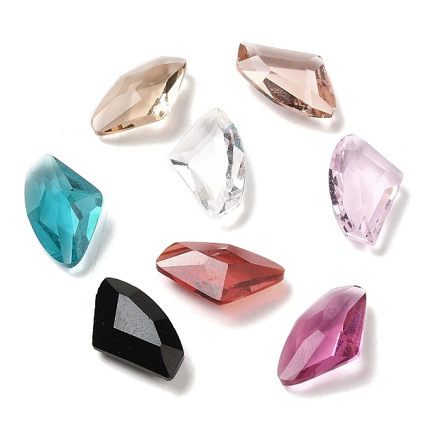 

PandaHall Pointed Back Glass Rhinestone Cabochons, Faceted Diamond, Mixed Color, 19x11.5x5.5~6mm Glass Rhinestone Diamond Multicolor