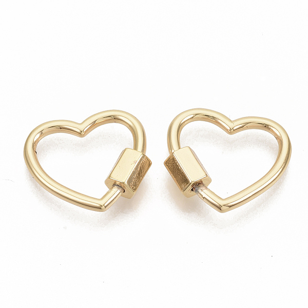 

PandaHall Brass Screw Carabiner Lock Charms, for Necklaces Making, Nickel Free, Heart, Real 18K Gold Plated, 18.5x20.5x2.5mm, Screw...