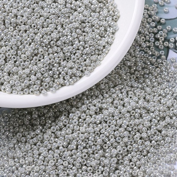 

PandaHall MIYUKI Round Rocailles Beads, Japanese Seed Beads, 11/0, (RR1866) Opaque Gray Luster, 2x1.3mm, Hole: 0.8mm, about 1111pcs/10g...