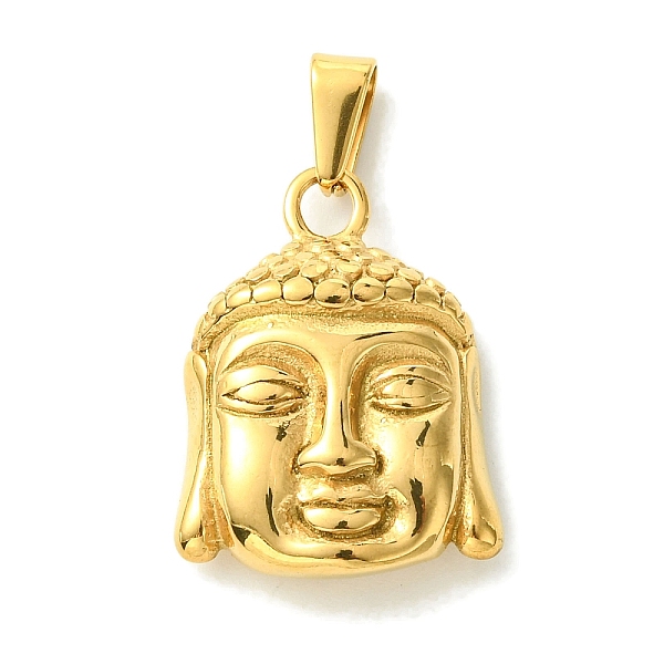 

PandaHall Vacuum Plating 304 Stainless Steel Pendants, Buddha Charm, Golden, 26x19.5x7mm, Hole: 8.5x4.5mm 304 Stainless Steel Human