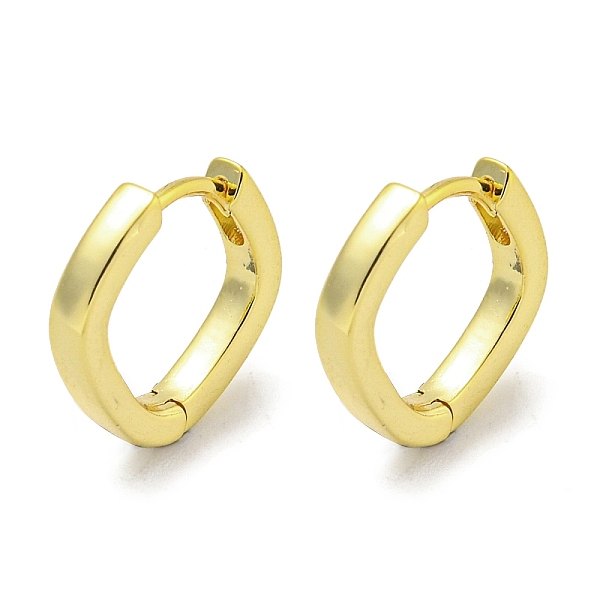 

PandaHall Brass Hoop Earrings, Real 18K Gold Plated, 12.5x2mm Brass Rhombus
