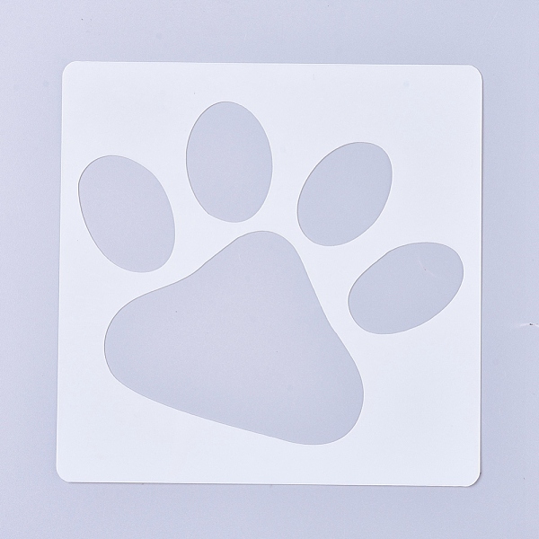 PandaHall Plastic Painting Stencils, Drawing Template, for Painting on Scrapbook Fabric Tiles Floor Furniture Wood, Dog Paw Prints, White...