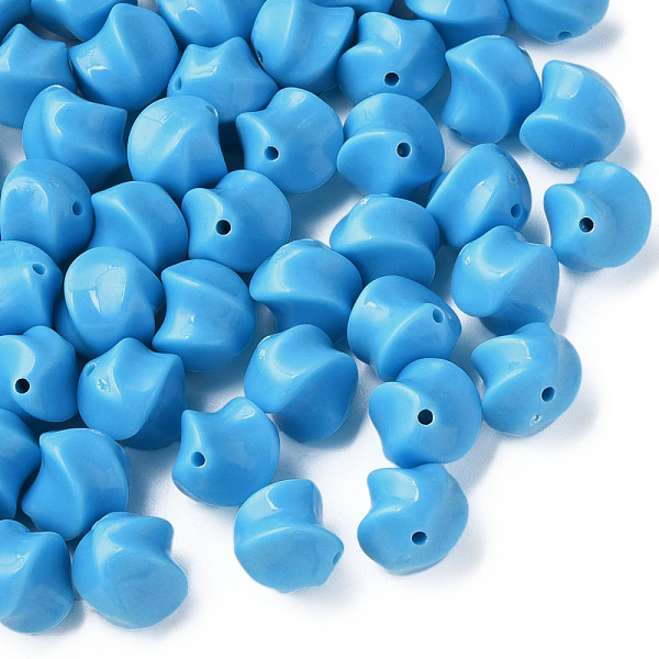 

PandaHall Opaque Acrylic Beads, Twist, Deep Sky Blue, 14.5x14x14mm, Hole: 1.6mm, about 390pcs/500g Acrylic Twist