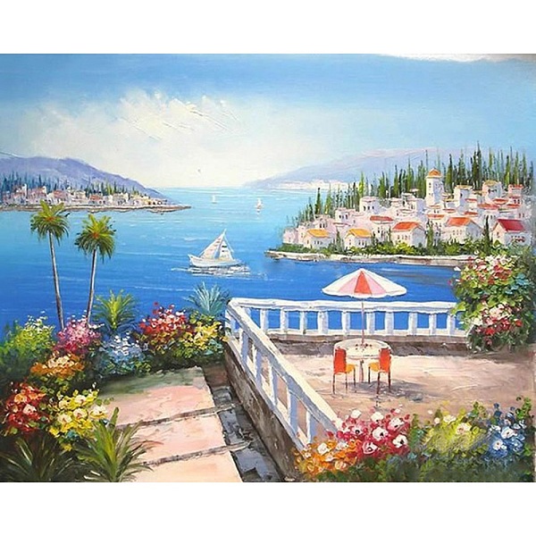 

PandaHall Scenery DIY Diamond Painting Kit, Including Resin Rhinestones Bag, Diamond Sticky Pen, Tray Plate and Glue Clay, Colorful...