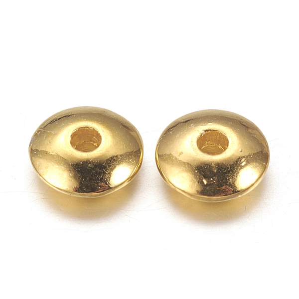 

PandaHall Tibetan Style Spacer Beads, Lead Free & Cadmium Free, Flat Round, Golden, 6x2mm, Hole: 1.5mm Alloy Flat Round
