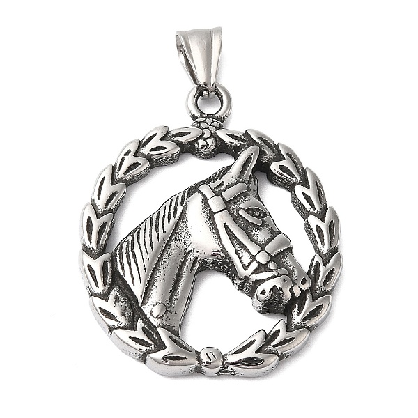 

PandaHall 304 Stainless Steel Pendants, Flat Round with Horse, Stainless Steel Color, 45x36x6mm, Hole: 9x5mm Stainless Steel+Enamel Flat...