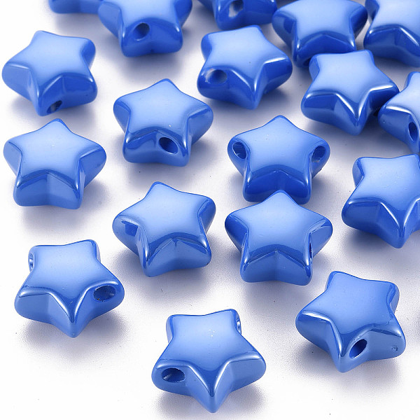 

PandaHall Opaque Acrylic Beads, Pearlized, Star, Blue, 20.5x21x12.5mm, Hole: 3.5mm Acrylic Star Blue