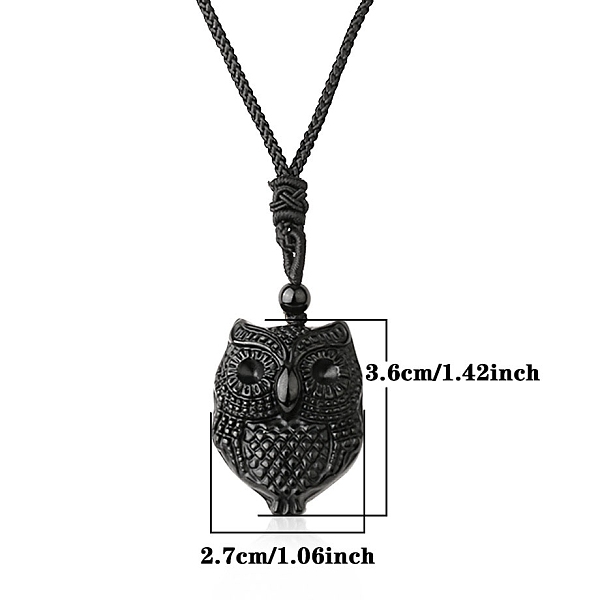 Natural Obsidian Pendant Necklace For Men