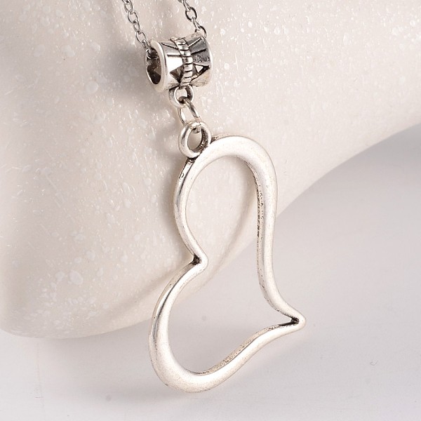 

PandaHall Heart Tibetan Style Alloy European Dangle Charms, Large Hole Pendants, Antique Silver, 38x28x2mm, Hole: 4.5mm Alloy Heart