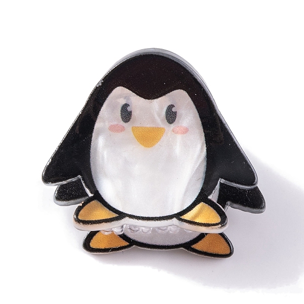 

PandaHall Cute Mini Sea Animal Acrylic Claw Hair Clips, Hair Accessories for Girls, Penguin, 23.5x28x23mm Acrylic Penguin Black