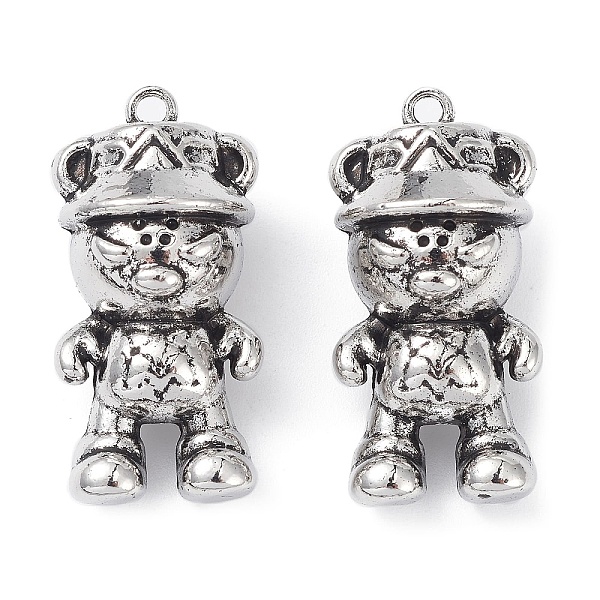 

PandaHall Alloy Pendants, Lead Free & Cadmium Free, Bear with hat, Antique Silver, 32x15.5x15.5mm, Hole: 2mm Alloy Bear