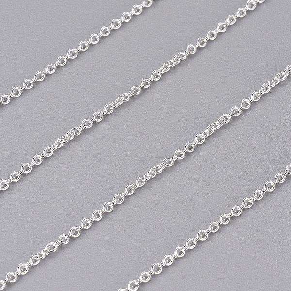 

PandaHall Brass Cable Chains, Soldered, with Spool, Oval, Cadmium Free & Lead Free, Long-Lasting Plated, Silver, 1.8x1.5x0.5mm, about 32.8...
