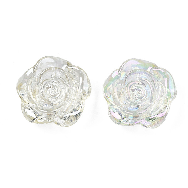 

PandaHall Transparent Acrylic Beads, Rainbow Color Plated, Flower, Clear, 18~18.5x19x7mm, Hole: 1.6mm Acrylic Flower Clear
