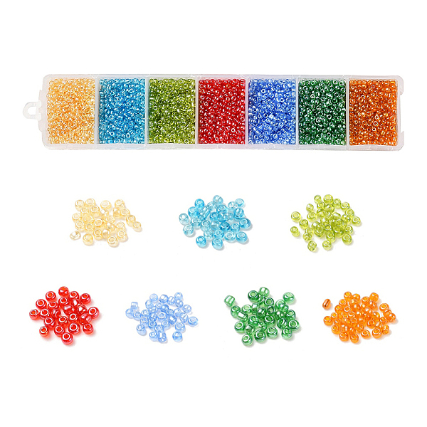 

PandaHall 3500Pcs 7 Colors 12/0 Glass Round Seed Beads, Transparent Colours Luster Round Hole Beads, Small Craft Beads, for DIY Jewelry..., Multicolor