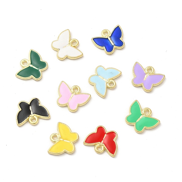 

PandaHall Alloy Enamel Charms, Mixed Color, Butterfly Charm, Golden, 10.5x12.5x1.5mm, Hole: 1.5mm Alloy+Enamel Butterfly Multicolor