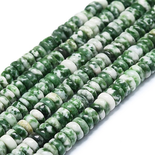 Natürliche Grüne Fleck Jaspis Perlen Stränge