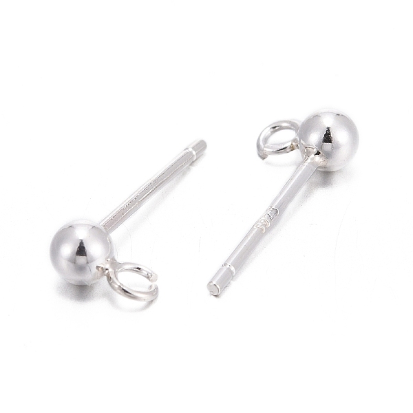 

PandaHall Round 925 Sterling Silver Ear Stud Findings, Earring Posts, Silver, 14mm, Hole: 0.5mm, Pin: 0.7mm Sterling Silver