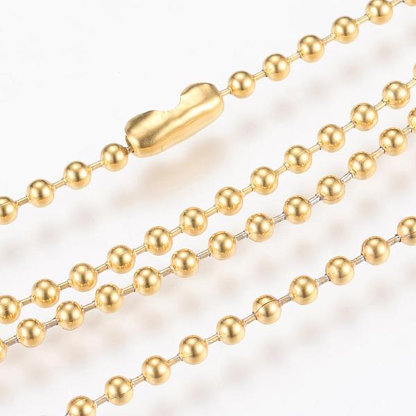 

PandaHall 304 Stainless Steel Ball Chain Necklace, Golden, 29.5 inch(75cm), 2.3mm Stainless Steel