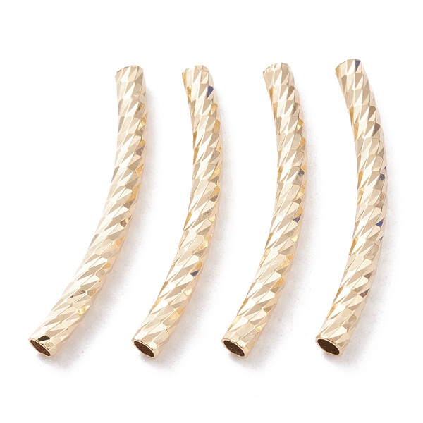 

PandaHall Brass Tube Beads, Long-Lasting Plated, Curved Beads, Tube, Real 24K Gold Plated, 30x3mm, Hole: 2mm Brass Tube