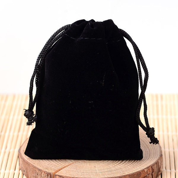 

PandaHall Rectangle Velvet Pouches, Gift Bags, Black, 15x10cm Velvet Black