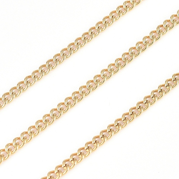

PandaHall 304 Stainless Steel Curb Chain, with Spool, Soldered, Golden, 2.9x2.2x0.5mm, about 32.8 Feet(10m)/roll 304 Stainless Steel
