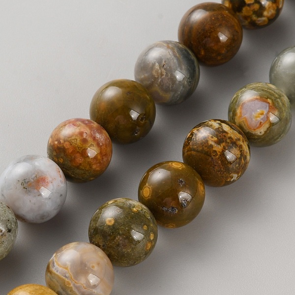 Océan naturelle brins de perles de jaspe