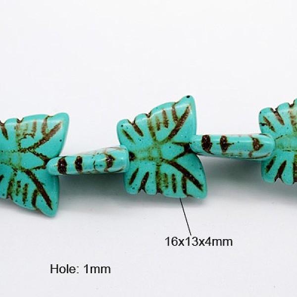 

PandaHall Synthetic Howlite Beads Strands, Dyed & Heated, Butterfly, Turquoise, 16x13x4mm, Hole: 1mm, about 38pcs/strand, 16 inch, about..., Green