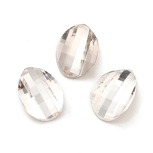 

PandaHall Glass Rhinestone Cabochons, Flat Back & Back Plated, Faceted, Leaf, Clear, 10x7x3.5mm Glass Rhinestone Leaf Clear