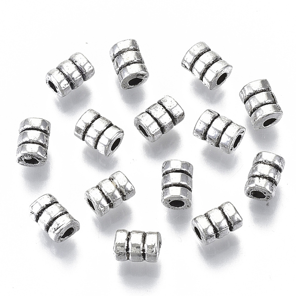 

PandaHall Tibetan Style Alloy Beads, Cadmium Free & Lead Free, Column, Antique Silver, 6x4mm, Hole: 1.6mm, about 2000pcs/1000g Alloy Cone