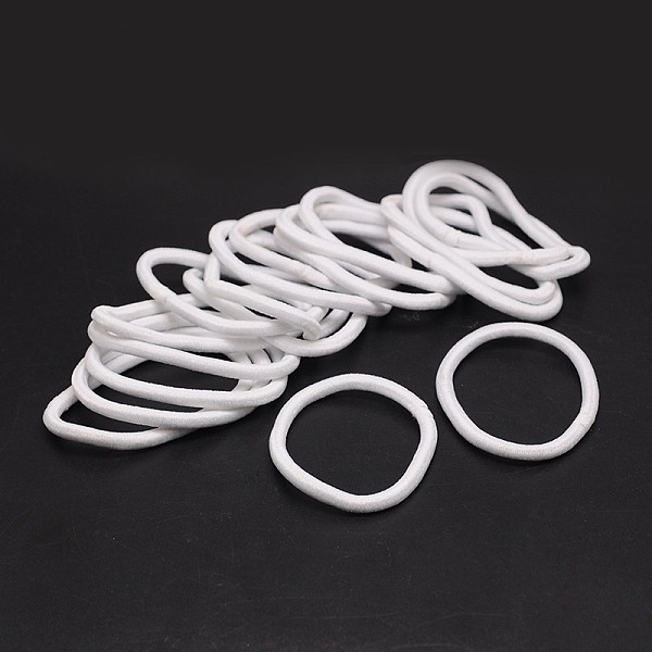 

PandaHall Girl's Hair Accessories, Nylon Thread Elastic Fiber Hair Ties, Ponytail Holder, White, 44mm Elastic Fibre White