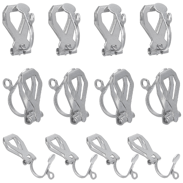 

PandaHall SUNNYCLUE 1 Box 40Pcs Clip on Earring Findings Earrings Converter 304 Stainless Steel Earring Converters Earring Clips Non Pierced...