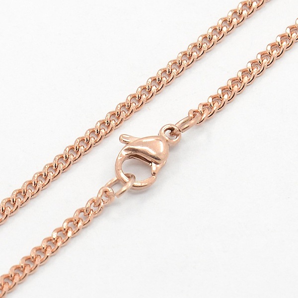 

PandaHall Unisex Casual Style 304 Stainless Steel Curb Chain Necklaces, with Lobster Claw Clasps, Rose Gold, 19.7 inch(50cm) 304 Stainless...