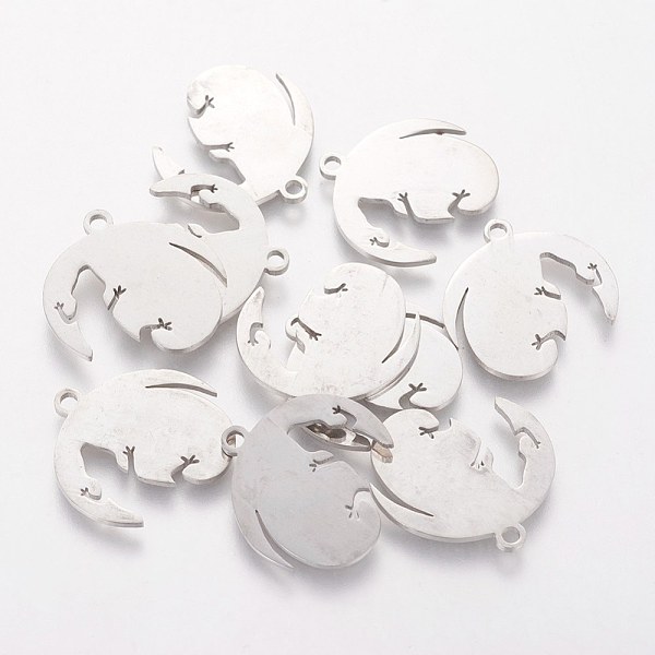 

PandaHall 201 Stainless Steel Pendants, Lizard, Stainless Steel Color, 19x20x1.1mm 201 Stainless Steel Other Animal