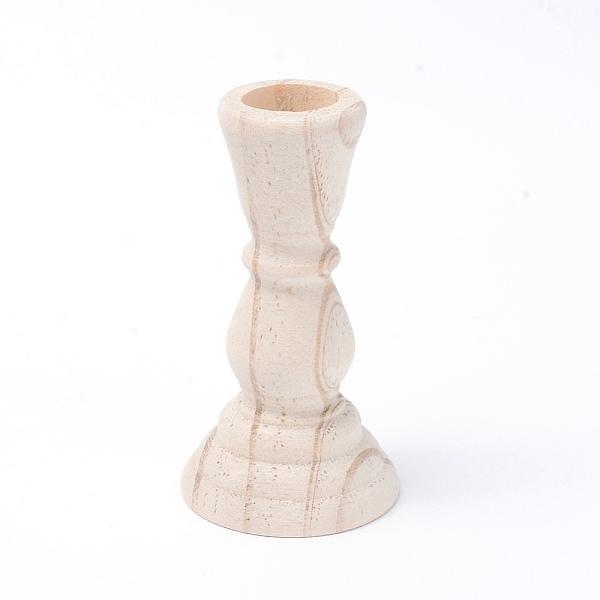 

PandaHall Natural Wood Candle Holders, for Wedding Party Birthday Holiday Decoration, Old Lace, 5.6x10.55cm Wood Column