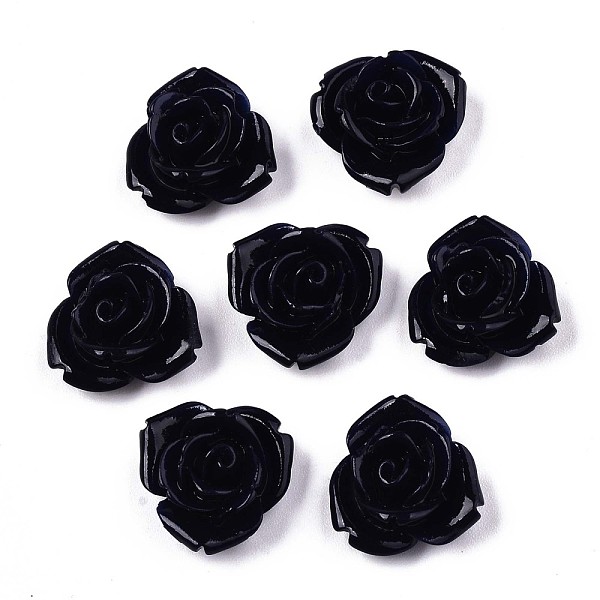 

PandaHall Opaque Resin Cabochons, Flower, Prussian Blue, 15x7mm Resin Flower