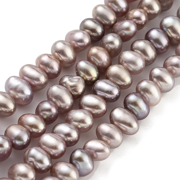 

PandaHall Natural Cultured Freshwater Pearl Beads Strands, Potato, Rosy Brown, 3.8~4.2mm, Hole: 0.6mm, about 43pcs/strand, 6.50 inch(16.5cm)...