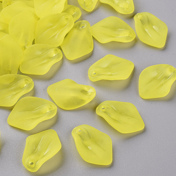 

PandaHall Transparent Frosted Acrylic Pendants, Petaline, Yellow, 24x17x4mm, Hole: 1.8mm Acrylic Petaline Yellow