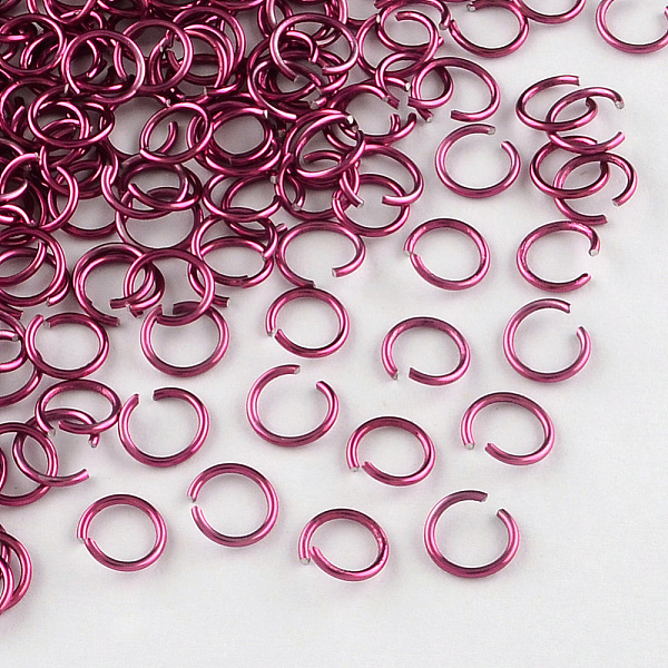 

PandaHall Aluminum Wire Open Jump Rings, Crimson, 20 Gauge, 6x0.8mm, Inner Diameter: 5mm, about 2150pcs/50g Aluminum Pink