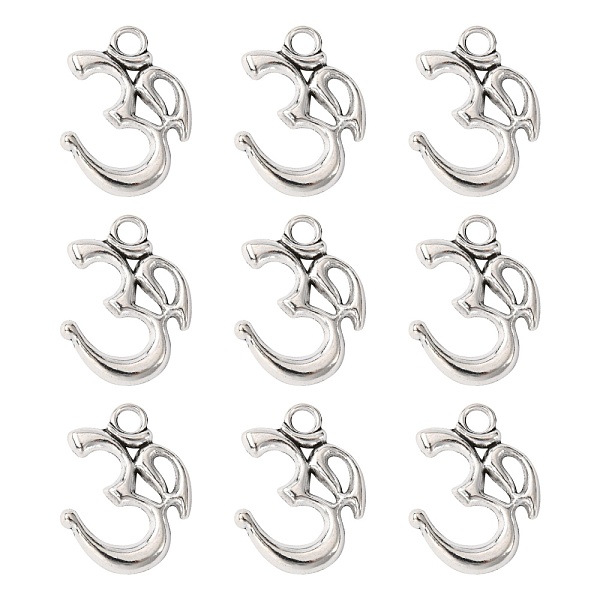 

PandaHall Yoga Theme Tibetan Style Alloy OM Pendants, Cadmium Free & Lead Free, Antique Silver, 26x22x3mm, Hole: 4mm Alloy Symbol