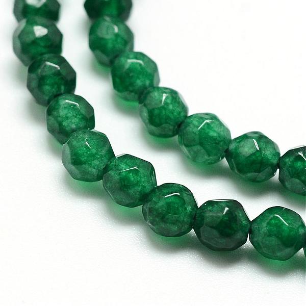 

PandaHall Natural White Jade Bead Strands, Dyed, Faceted, Round, Dark Green, 4mm, Hole: 1mm, about 88~89pcs/strand, 14.37~14.57 inch...