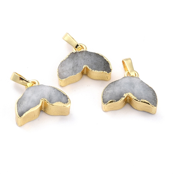 

PandaHall Natural Aquamarine Pendants, with Golden Brass Edge Findings, Fish Tail, 12.5~13x15~15.5x5~6mm, Hole: 5x4mm Aquamarine Fish